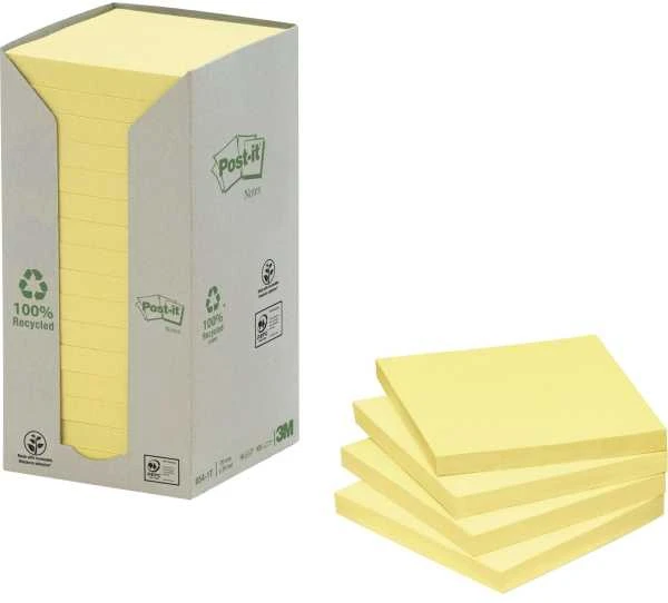 Post-it FT510110347, Kvadratinis, Geltonas, Popierius, 100%, MĖLYNASIS ANGELAS, 76 mm