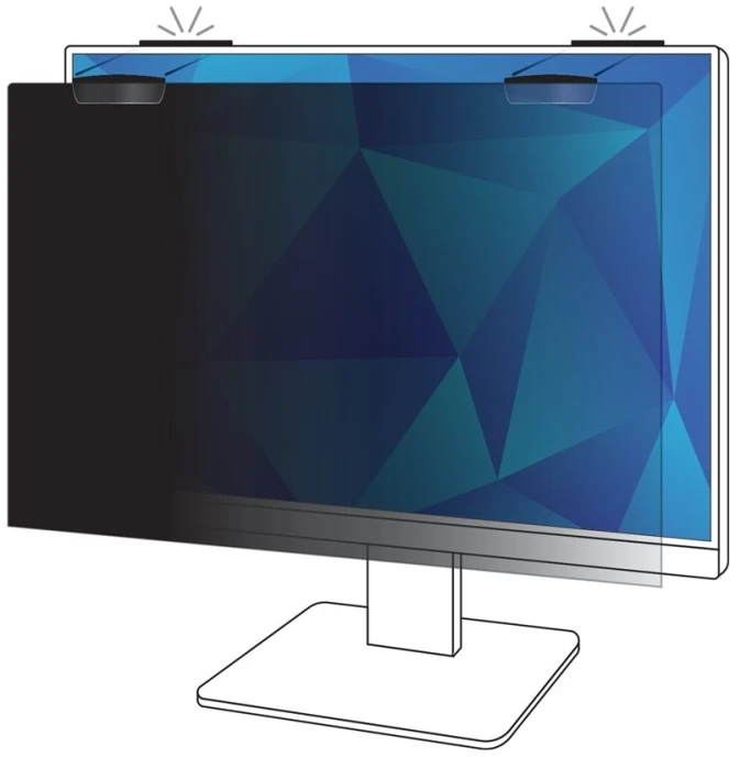 3M Privatumo filtras 21,5 col. viso ekrano monitoriui su COMPLY™ magnetiniu tvirtinimu, 16:9, PF215W9EM, 54,6 cm (21,5"), 16:9, monitoriui, berėmio ekrano privatumo filtras, blizgus / matinis, nuo atspindžių