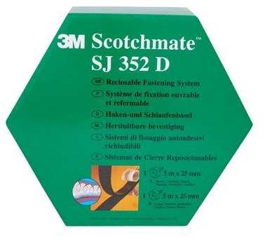 3M SJ352D - Tvirtinimo juosta - Juodas - 5 m - Vidaus reikmėms - Guminė - 25 mm
