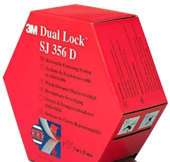 3M Dual Lock SJ354D tvirtinimo juosta 25,4 mm, 2 x 5 m, juoda