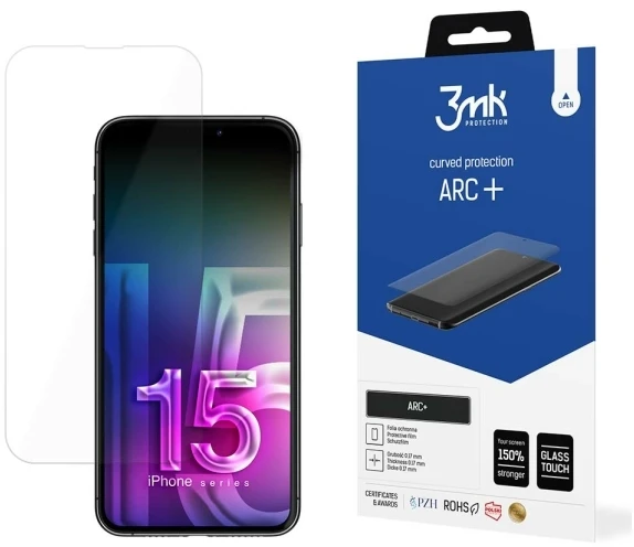 3MK plėvelė ARC+ iPhone 15 6.1″Fullscreen plėvelė