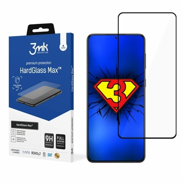 LCD apsauginis stikliukas 3mk Hard Glass Max Samsung S911 S23 5G juodas