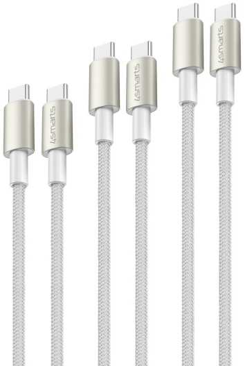 Kabelis USB 4smarts USB-C - USB-C 3 m Baltas (540656)
