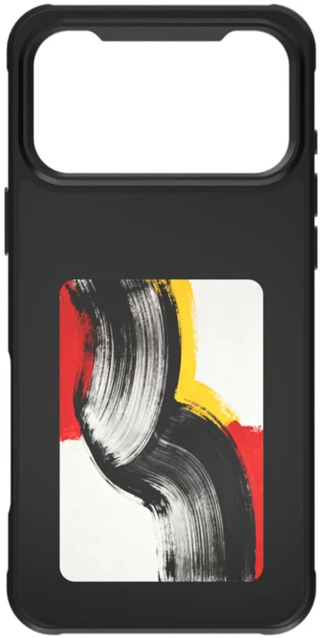4smarts E-Ink dėklas su NFC ekranu Qi2, skirtas iPhone 17 Pro Max / 18 Pro Max, juodas