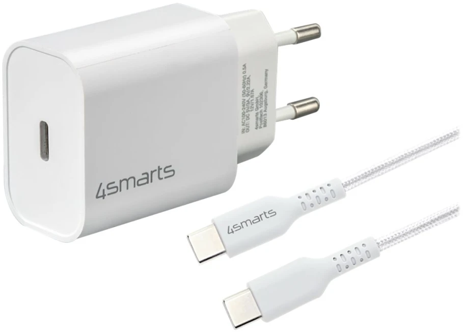 4smarts greito įkrovimo rinkinys 20 W su 1,5 m USB-C į USB-C laidu