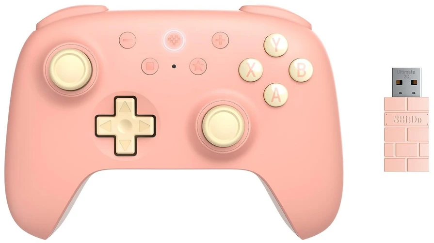 Belaidis žaidimų pultas 8BitDo Ultimate 2C Wireless | spalva: rožinė/kreminė