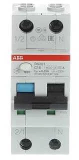 ABB DS201 C16 A30 liekamosios srovės grandinės pertraukiklis | 1P+N | char. C | 16A | 6kA | 30mA | A | nedelsiant | (2CSR255180R1164) (2CSR255180R1164)