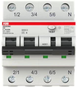 ABB Kombinuota relė C 25/0,03 6kA DS203NC C25 A30 (1 vnt.)