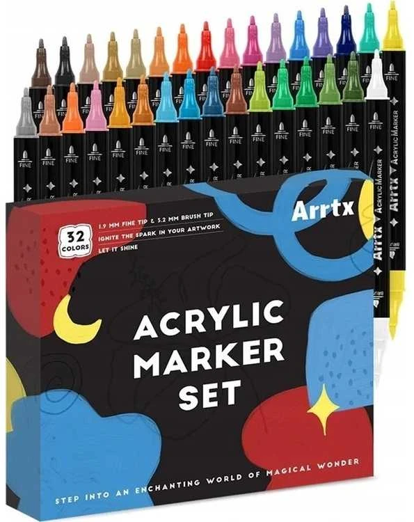 Akriliniai markeriai - flomasteriai ARRTX, 32 spalvų