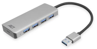 ACT AC6121 Sąsajos šakotuvas USB 3.2 Gen 1 (3.1 Gen 1) Type-A 5000 Mbit/s aliuminis (AC6121)