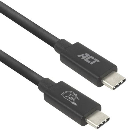 ACT USB4® 20 Gbps 240 W USB Type-C® kabelis, USB-IF sertifikuotas, 2 metrai