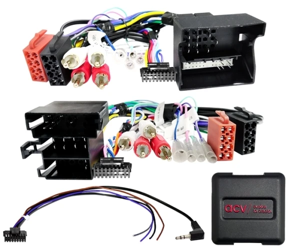 ACV Ratbetj. Audi ISO/Mini ISO/Quadlock daugialaidis stiprintuvas-RCA