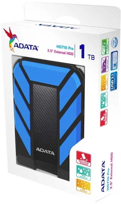 ADATA HD710P 1000 GB, 2.5", USB 3.1 (atgal suderinama su USB 2.0), Mėlyna