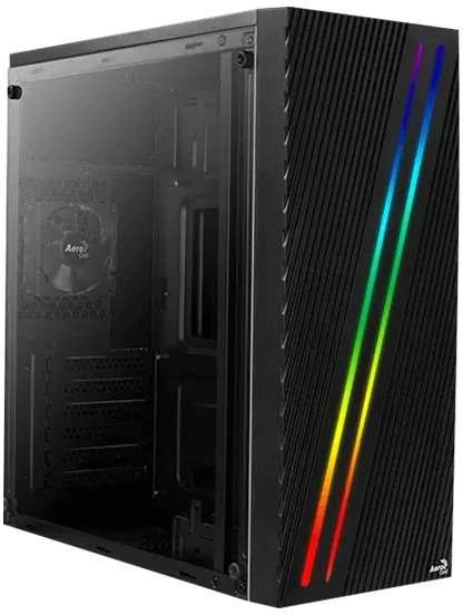 AEROCOOL AEROPGSSTREAK-A-BKRG kompiuterio dėklas ATX Aerocool STREAK RGB USB 3.0 – DVIGUBA RGB JUOSTA 1x80mm VENTILIATORIUS