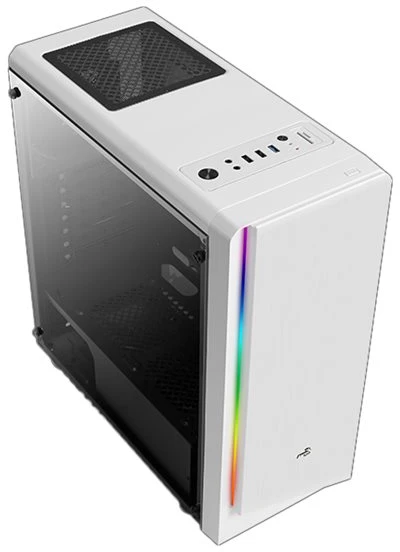 AEROCOOL AEROPGSRIFT-WH-RGB PC dėklas ATX Aerocool RIFT RGB Baltas USB 3.0 - 1x120mm Juodas FAN