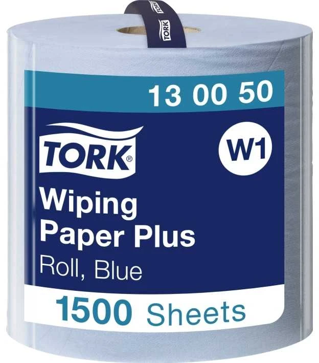 Pramoninis popierius TORK Advanced 420 W1, 130050, 2 sl, 1500 l., 36.9 cm x 510 m, mėlynos spalvos