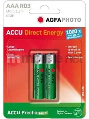 „AgfaPhoto Direct Energy“ – AAA – Nikelio-metalo hidridas (NiMH) – 1,2 V – 950 mAh – Žalias