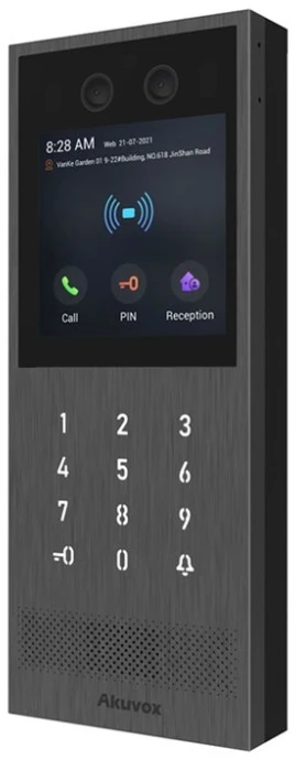 „Akuvox X912“ aukščiausios klasės antivandalinis vaizdo domofonas „FaceID“.