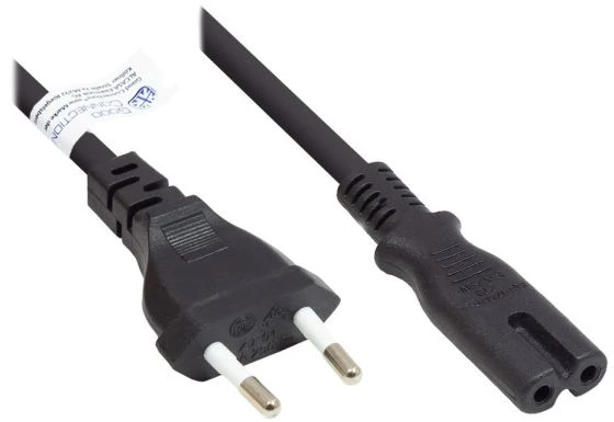 Good Connections Euro maitinimo laidas C7/Euro 8 lizdas juodas 2,5 m (P0370-S025)