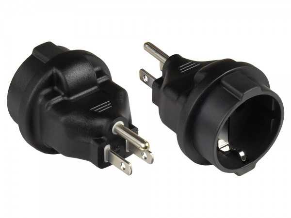Alcasa PA-4502S maitinimo kištukų adapteris B tipo F tipo juodas
