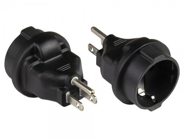 Alcasa PA-4502S maitinimo kištukų adapteris B tipo F tipo juodas
