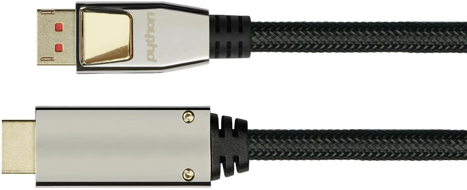 Python Series Kabelis PYTHON DisplayPort 1.4 na HDMI 2.0 3 m Juodas (GC-M0218)
