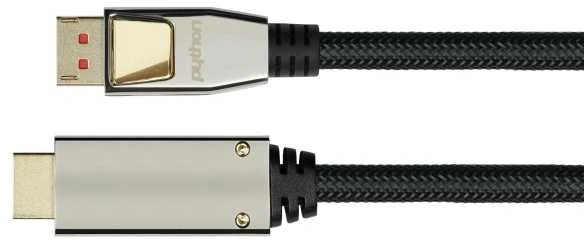 Nezatříděno Kabelis PYTHON DisplayPort 1.4 na HDMI 2.0 3 m Juodas (GC-M0218)