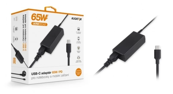 Aligator „Alligator Smart USB-C“ maitinimo adapteris, 65 W, 5–20 V