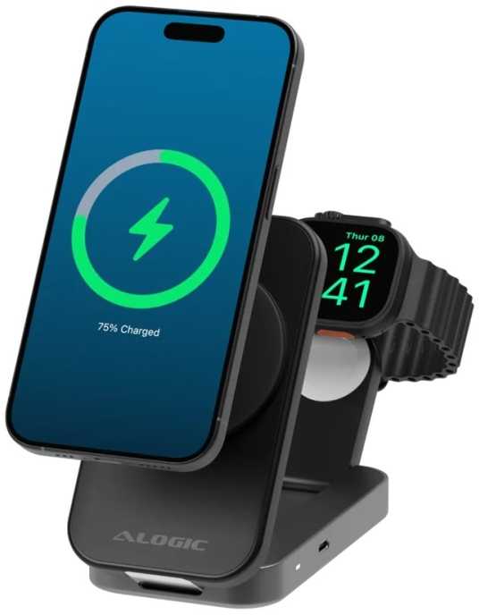 Powerbank Alogic FLIP 2IN1 QI2 WIRELESS (AL21WCFL-BK)