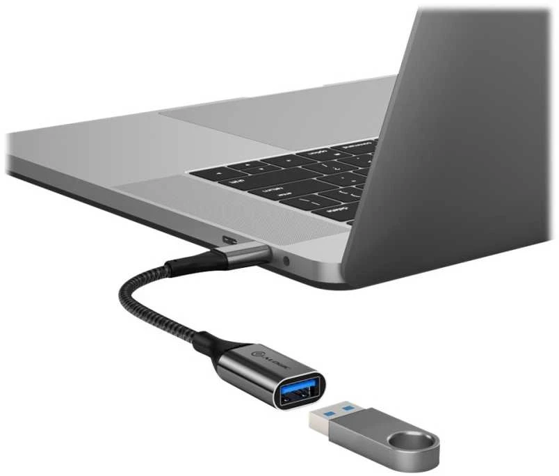 USB adapteris Alogic USB-A - USB-C, pilkas (ULCAA-SGR)