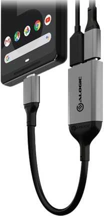 Adapteris USB Alogic UL2CAPW-SGR USB-C - USB-C x2 Sidabrinė (UL2CAPW-SGR)