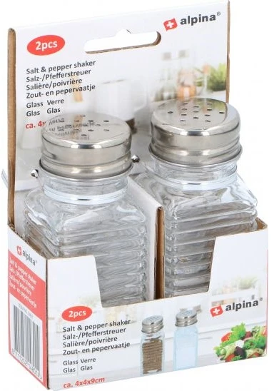 Alpina Salière et Poivrière en Verre 2 Pièces