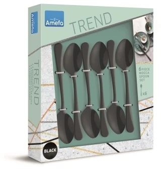 Amefa Rinkinys desertiniai šaukšteliai 1410 Dutch Trend 6 vnt rinkinys 6 asmenims juoda
