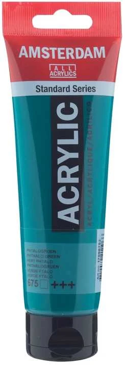 Akrilinė dažai - Amsterdame - Standartinis akrilas - 120 ml - Ftalo žalia - Aukštas atsparumas šviesai