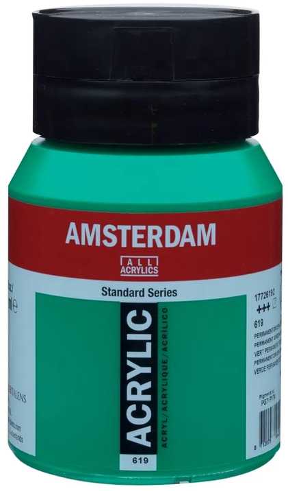 Akrilinė dažai - Tamsiai žalias - 619 - Amsterdam - 500ml puodas