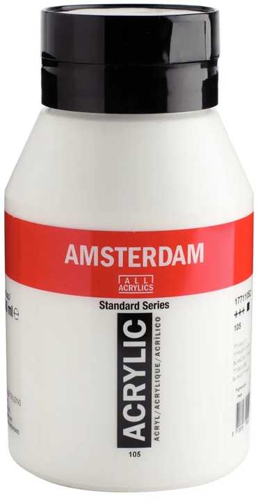 Artequipment TALENS AMSTERDAM COLOUR ACRYLIC 1000ml TITANIUM Baltas uniw