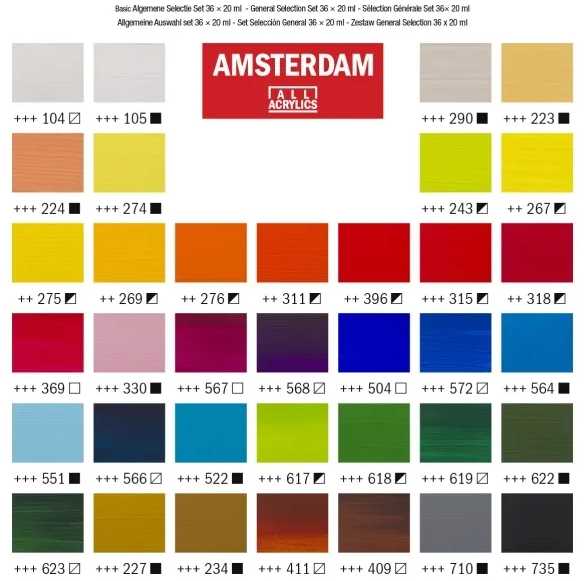 Artequipment TALENS AMSTERDAM Rinkinys 36X20 ML GENERAL SELECTION uniw