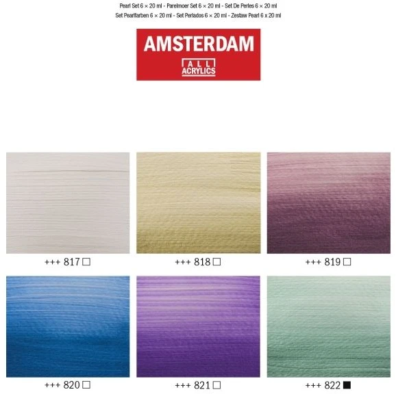 Akrilinės dažai - Talens - AMSTERDAM - Perlinių spalvų - 20ml - Blizgus