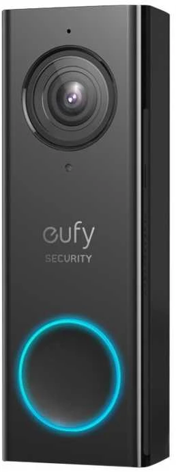 Anker Eufy Juodas Video Doorbell 2K, maitinamas baterijomis, tik priedas