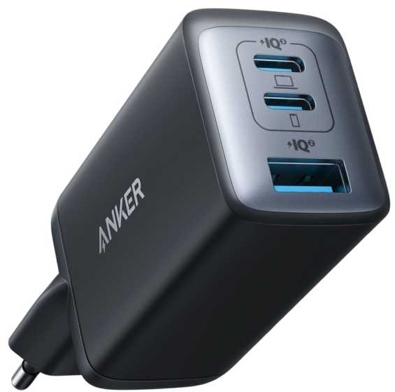Anker 65W USB-C sieninis kroviklis, 3 jungtys, kompaktiškas GaN II maitinimo šaltinis, A2667311