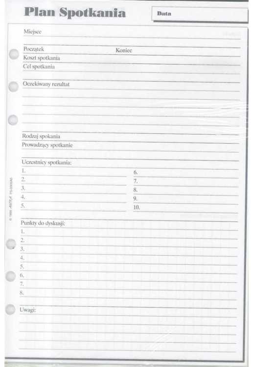 Antra Kasetė do organizera A5 Plan spotkań (270047)