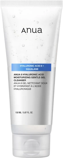 Anua 8 Hyaluronic Acid Hydrating Gentle Foaming Valiklis valomosios veido putos, 150 ml