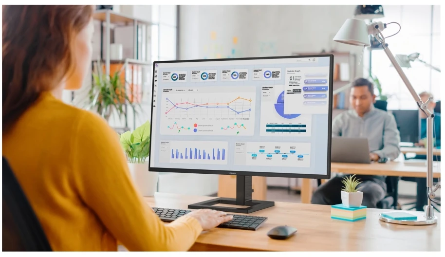 Monitorius AOC Q27B3CF2, 27" QHD (2560x1440) IPS, 100Hz, USB-C PD 65W, HDMI, garsiakalbiai, reguliuojamas stovas