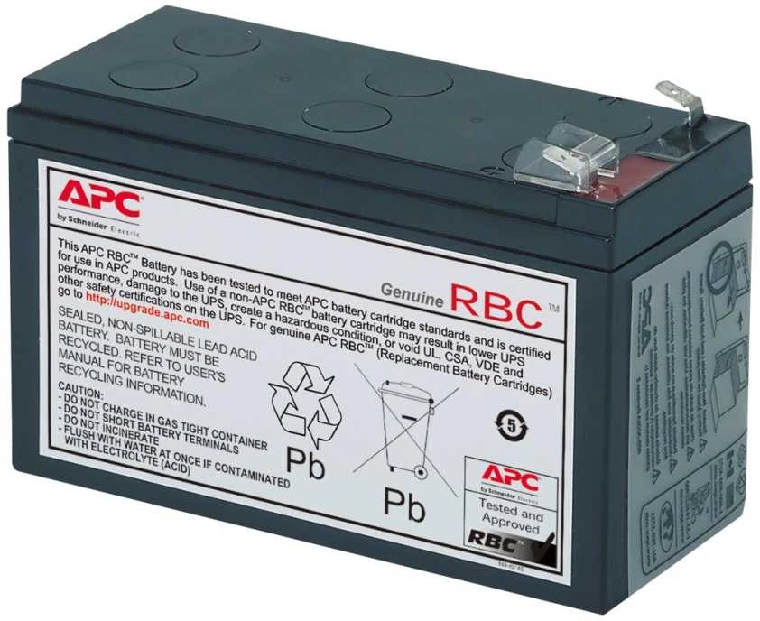 APC akumuliatoriaus keitimo kasetė APCRBC106 (OEM), sandari švino rūgšties (VRLA), 1 vnt., juoda, RoHS, 2,5kg, 102 mm