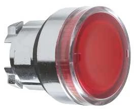 Raudonas LED mygtukas su metaliniu apvadu ZB4BW34