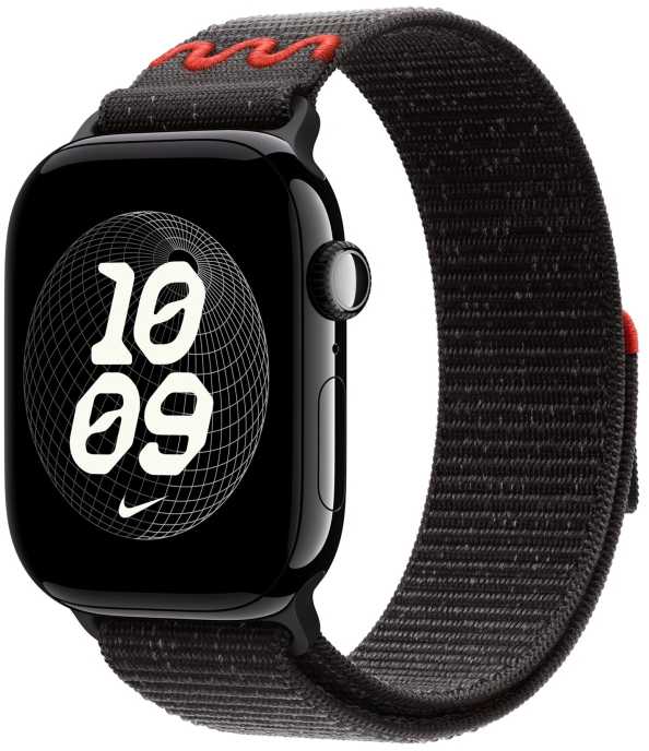 „Apple“ 46 mm vidurnakčio juodos spalvos „Nike“ sportinis dirželis