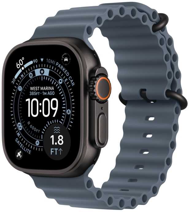 „Apple“ 49 mm „Anchor Mėlyna Ocean Band“ – juodo titano apdaila