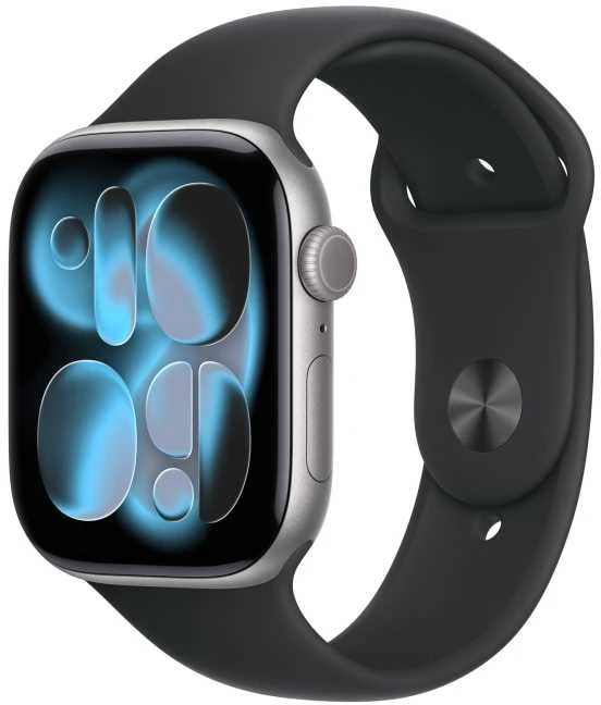 Išmanusis laikrodis Apple Watch 11 GPS + Cellular 46mm Kosminė pilka Alu Sportinė apyrankė M/L Violetinė (MFCA4ZR/A)
