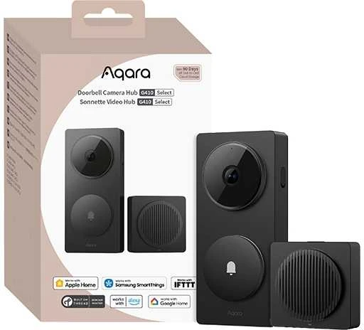 Aqara G410 Select Durų skambutis centralė veikia su Apple HomeKit, Zigbee, Matter, juoda