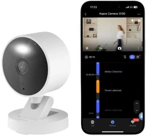 Aqara G100 2K išmanioji kamera IP65, balta (CH-C08D)